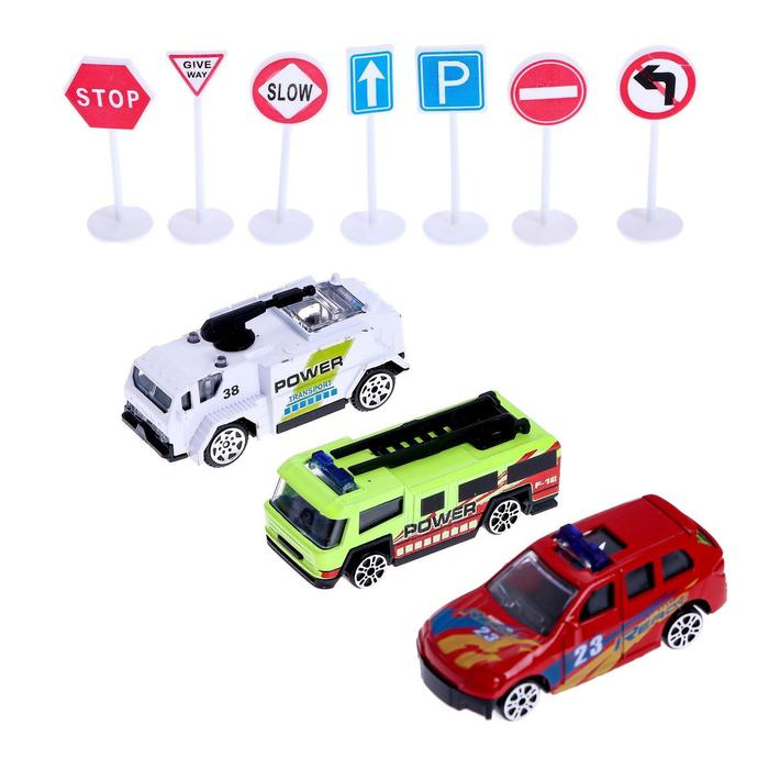 Парковка &laquo;Гонки по кругу&raquo;, 3 машинки в комплекте, свет и звук