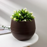 Горшок для цветов с поддоном &laquo;Япония&raquo;, 3 л, цвет тёмно-коричневый