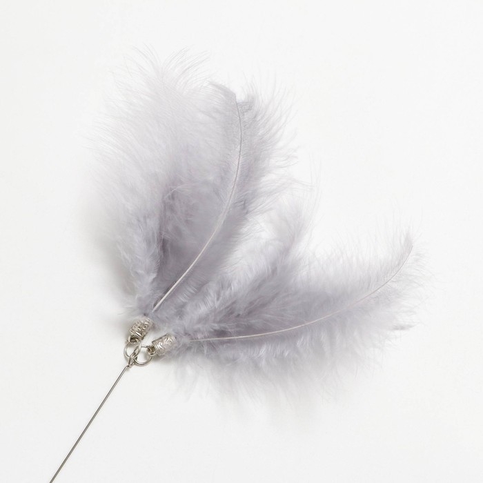 Дразнилка "Мягкое воспоминание" с перьями и бубенчиками, 60 см