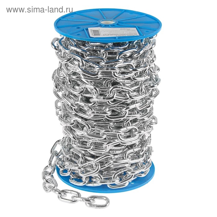 Цепь короткозвенная ТУНДРА krep, DIN766, диаметр 8 мм, сварная, оцинкованная, 20 м Цепь короткозвенная ТУНДРА krep, DIN766, диаметр 8 мм, сварная, оцинкованная, 20 м