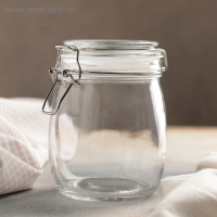 Банка стеклянная для хранения сыпучих продуктов Доляна &laquo;Оптима&raquo;, 900 мл, 10,5&times;13,5 см, с бугельным замком