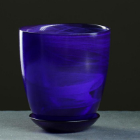 Горшок цветочный №4, алебастр, лиловый, 2 л