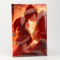 Алмазная мозаика на новый год с частичным заполнением на подрамнике &laquo;Влюбленная пара&raquo;, 20 х 30 см, с гирляндой, новогодний набор для творчества