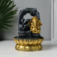 Фонтан настольный от сети, подсветка "Ганеша в скалах с водопадом" 20,5х20,5х27,5 см Фонтан настольный от сети, подсветка "Ганеша в скалах с водопадом" 20,5х20,5х27,5 см