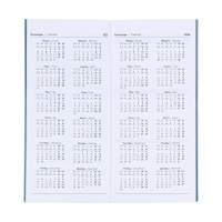 Еженедельник датированный 2025 года, 80х165 мм, 64 листа ESCALADA, мягкая обложка из искусственной кожи, блинтовое тиснение, блок 70 г/м&sup2;, голубой