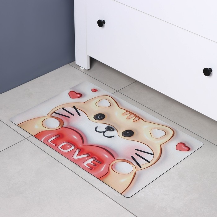Коврик для дома Доляна Love, влаговпитывающий, 40×60 см Коврик для дома Доляна Love, влаговпитывающий, 40×60 см