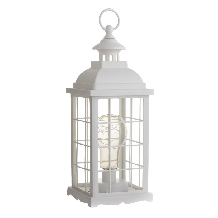 Ночник "Фонарь и светлячки" белая от батареек 3ААА 35х13,5х13,5см RISALUX