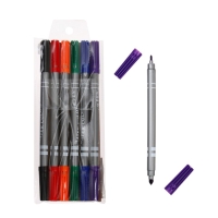 Фломастеры, 6 цветов, двусторонние, круглый наконечник 2 мм/5 мм, вентилируемый колпачок, в блистере Фломастеры, 6 цветов, двусторонние, круглый наконечник 2 мм/5 мм, вентилируемый колпачок, в блистере