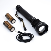 Фонарь ручной аккумуляторный 6000 мАч, 1500 лм, 500 м, XHP70, 3 режима,micro USB, zoom, 24.8 x 6 x 3 Фонарь ручной аккумуляторный 6000 мАч, 1500 лм, 500 м, XHP70, 3 режима,micro USB, zoom, 24.8 x 6 x 3