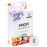 Мяч для настольного тенниса TORRES Profi, 3 звезды, 40 мм, 6 шт., цвет белый Мяч для настольного тенниса TORRES Profi, 3 звезды, 40 мм, 6 шт., цвет белый