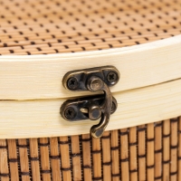 Шкатулка бамбук "Круглая" со шнуром 10х22х22 см