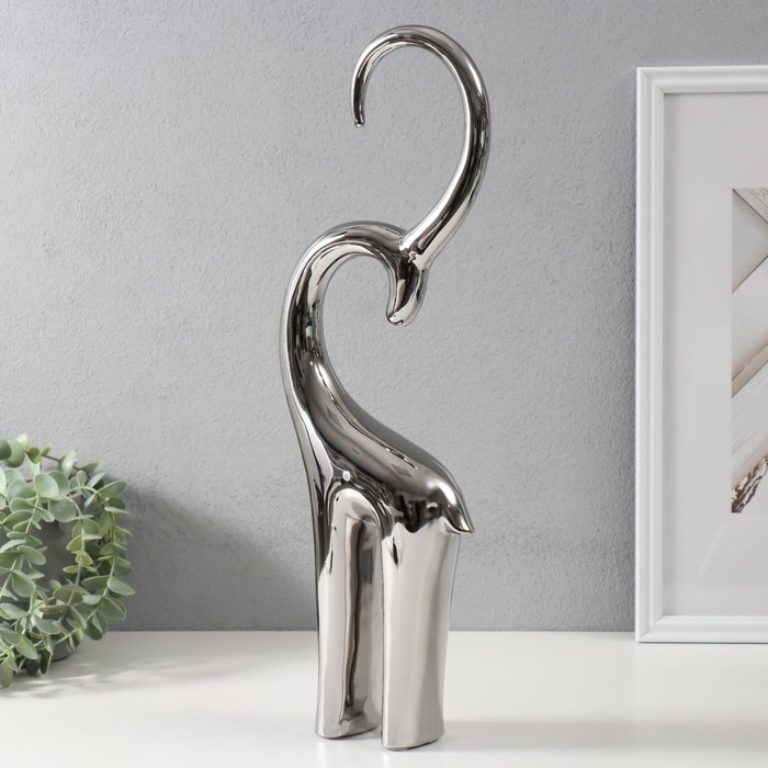 Сувенир керамика Сувенир керамика "Антилопа" серебро 6х13х47,5 см