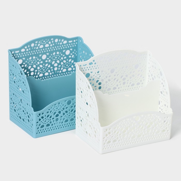 Корзина для хранения &laquo;Ажур&raquo;, 2 отделения, 13,3&times;8,3&times;13,2 см, цвет МИКС