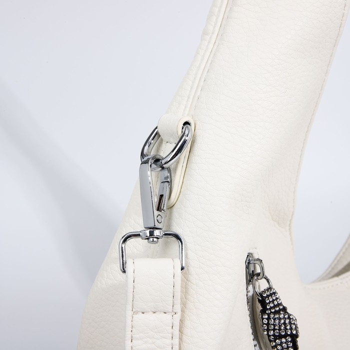 Сумка-мешок на молнии, 3 наружных кармана, цвет белый Сумка-мешок на молнии, 3 наружных кармана, цвет белый