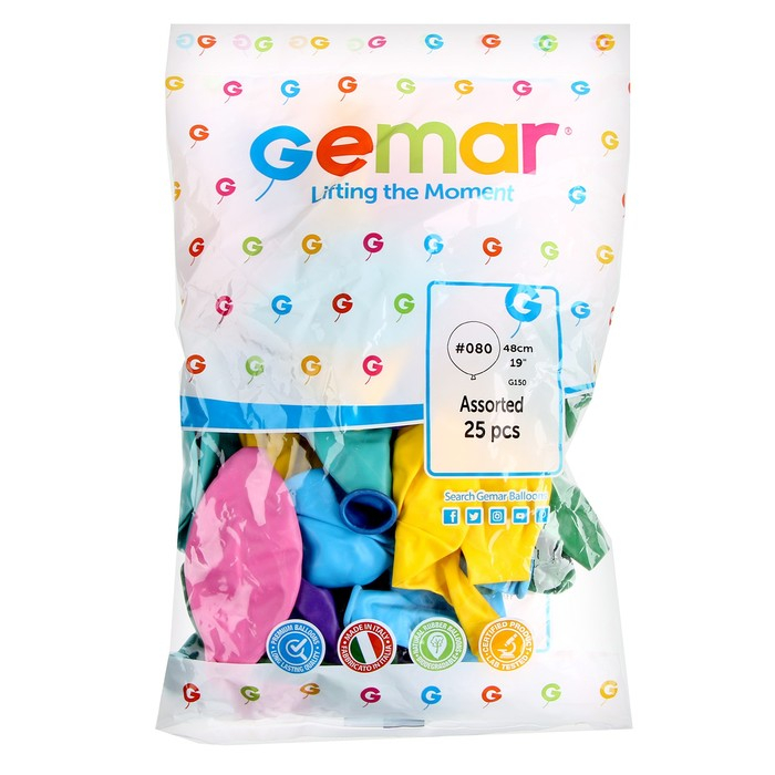 Шар латексный 18 Шар латексный 18", пастель, набор 25 шт., цвета МИКС