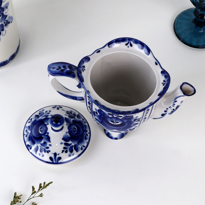 Чайник &laquo;Иринка&raquo;, 21х13х18 см, гжель