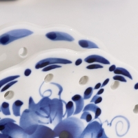 Салфетница &laquo;Ракушка&raquo;, ажурная,  гжель