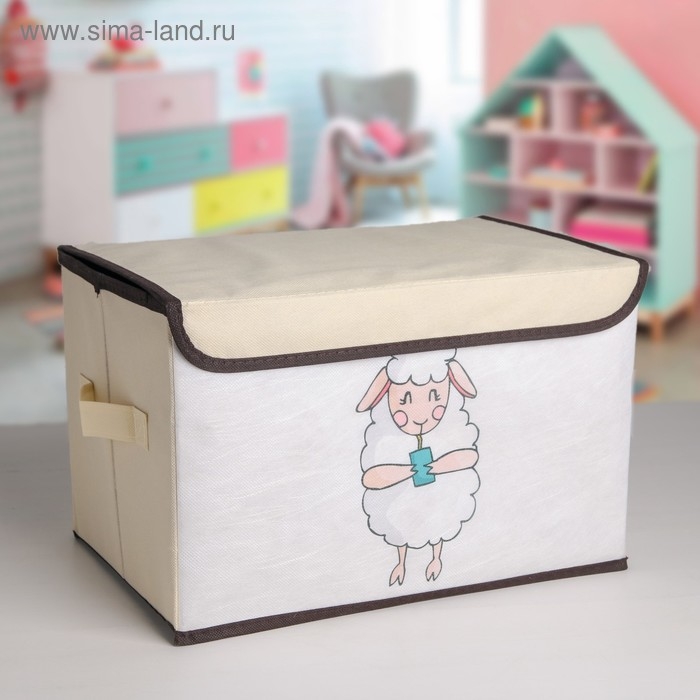 Короб стеллажный для хранения с крышкой &laquo;Овечка&raquo;, 38&times;25&times;24 см