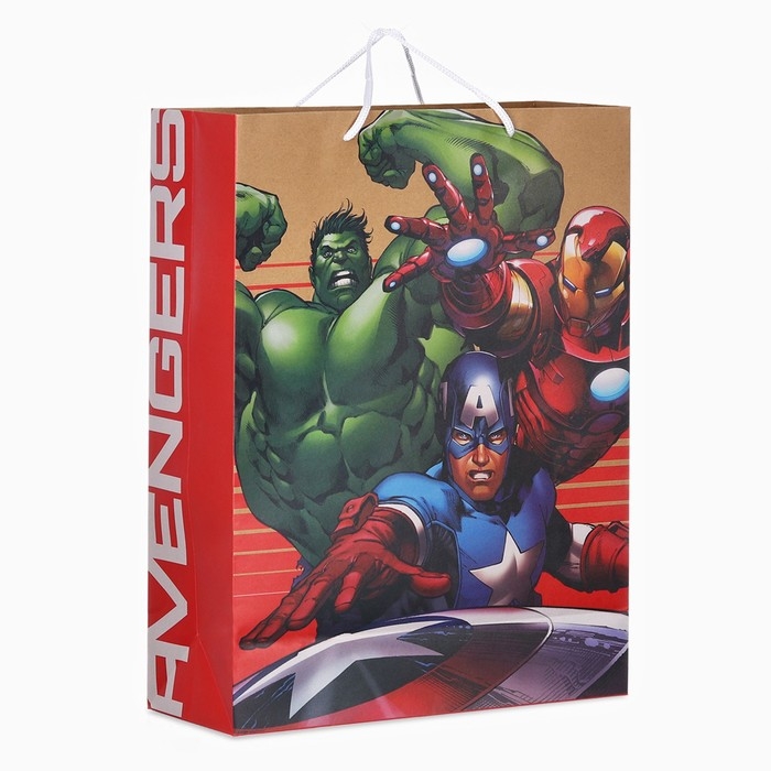 Пакет подарочный крафт, 40х31х11.5 см, Мстители Пакет подарочный крафт, 40х31х11.5 см, Мстители