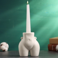 Подсвечник "Марта" белый глянец, 10х6х8см Подсвечник "Марта" белый глянец, 10х6х8см