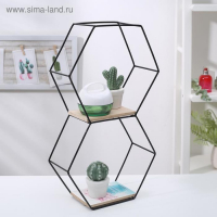 Полка 2-х ярусная Доляна &laquo;Лофт&raquo;, 41&times;23,5&times;9,5 см, цвет чёрный