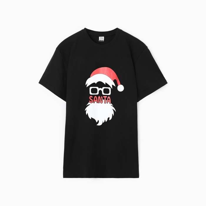 Футболка мужская НГ Футболка мужская НГ "Santa", цвет чёрный, р-р 54