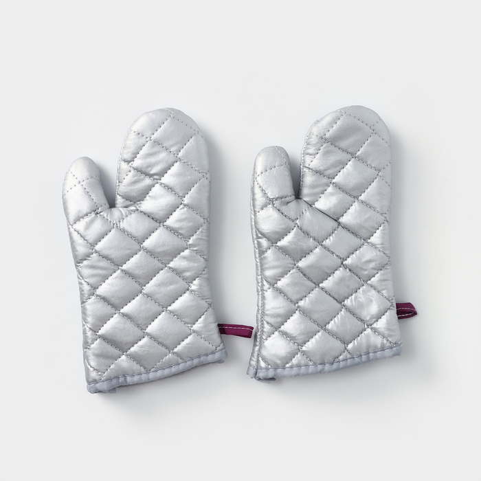 Набор прихваток &laquo;Профи&raquo;, 2 шт, 30&times;16&times;2 см, цвет серый