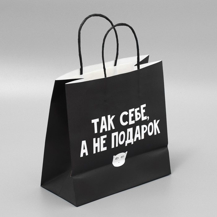 Пакет подарочный, упаковка, &laquo;Так себе, а не подарок&raquo;, 22 х 22 х 11 см