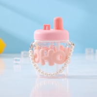 Бутылка для воды стеклянная &laquo;Бьюти&raquo;, 400 мл, 8&times;14,5 см, цвет розовый