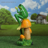 Садовая фигура "Лягушка с бабочкой" 14х14х39см Садовая фигура "Лягушка с бабочкой" 14х14х39см