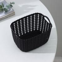 Корзина для хранения с ручками &laquo;Плетение&raquo;, пластик, 12&times;8,5&times;8 см, цвет МИКС