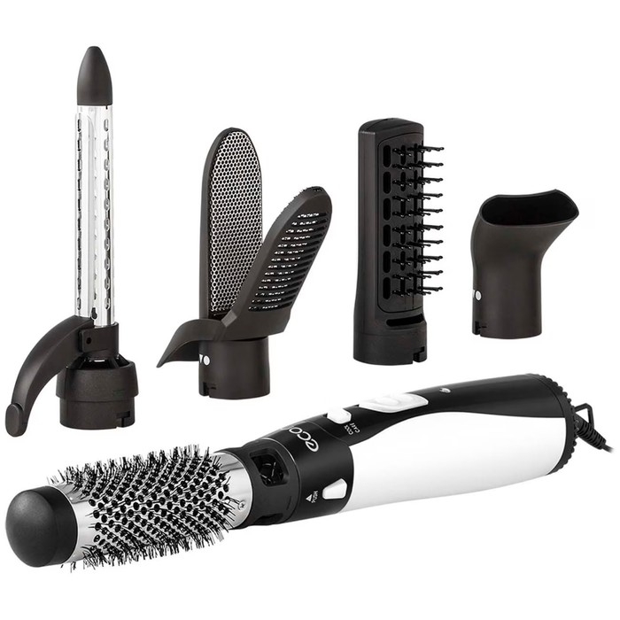 Фен-щётка Econ ECO-BH05B, 1000 Вт, 1 скорость, 2 температурных режима, чёрно-белый Фен-щётка Econ ECO-BH05B, 1000 Вт, 1 скорость, 2 температурных режима, чёрно-белый