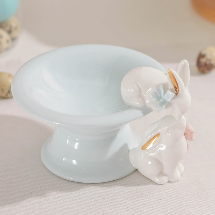 Конфетница керамическая «Зайка», 150 мл, 18×15,5×12 см, цвет голубой Конфетница керамическая «Зайка», 150 мл, 18×15,5×12 см, цвет голубой