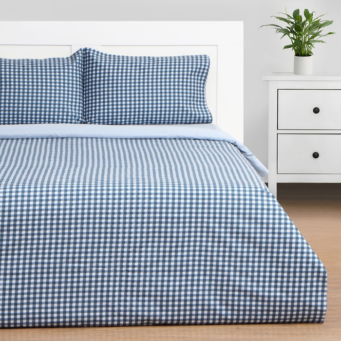 Постельное бельё Этель 1,5 сп Blue cage 150х215см, 150х225см, 50х70&plusmn; 3см-2 шт, новосатин
