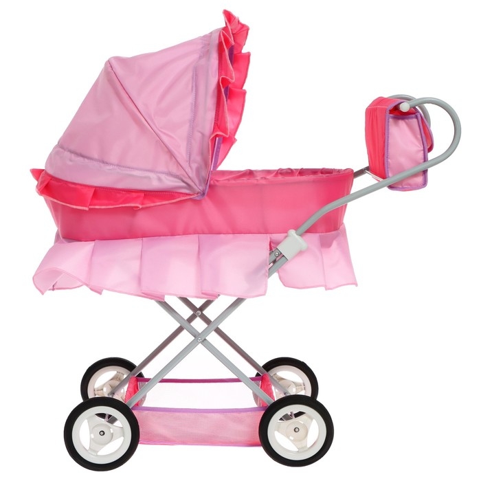 Коляска кукольная №11, цвет розовый с сиреневым Коляска кукольная №11, цвет розовый с сиреневым