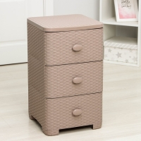 Комод 3-х секционный «Плетёнка», 37,5×36×63 см, цвет какао Комод 3-х секционный «Плетёнка», 37,5×36×63 см, цвет какао