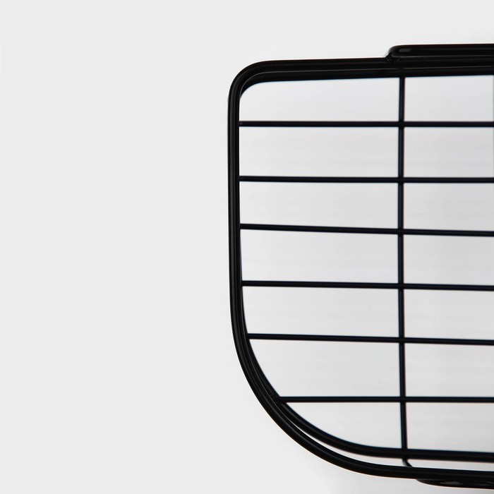 Полка угловая Доляна, 2 крючка, 26&times;26&times;10 см, цвет чёрный