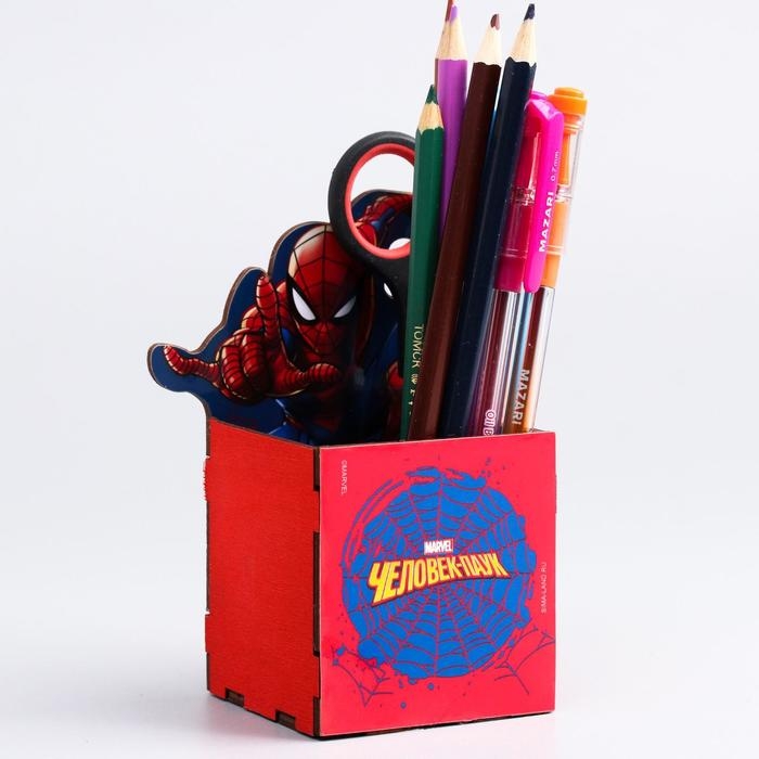Органайзер для канцелярии, 6.5х6.5х7 см, Человек-паук Органайзер для канцелярии, 6.5х6.5х7 см, Человек-паук