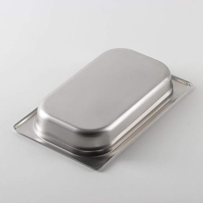 Гастроёмкость 1/4 из нержавеющей стали, 40 мм, 26,4&times;16&times;4 см, толщина 0,8 мм