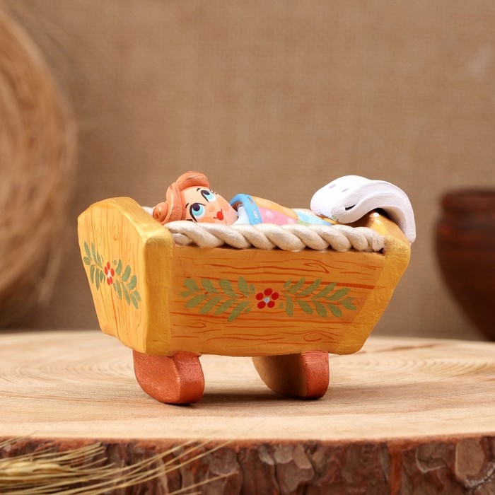 Ковровская игрушка "Няня с люлькой", керамика