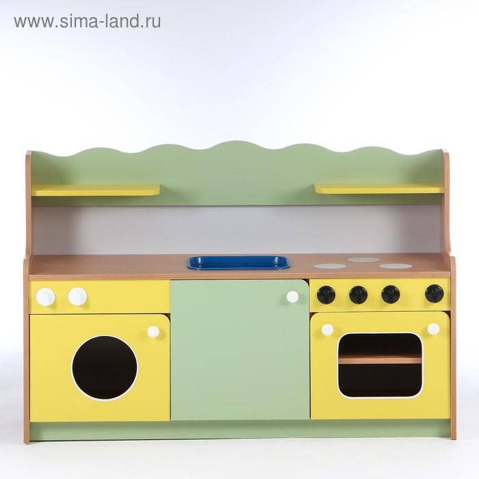 Кухня малая, 1280х420х850, ЛДСП, корпус - бук, фасады - цветные