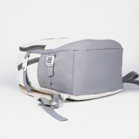 Рюкзак школьный из текстиля на молнии, 3 кармана, цвет белый/серый Рюкзак школьный из текстиля на молнии, 3 кармана, цвет белый/серый