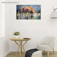 Картина на холсте "Разноцветные высотки" 60*100 см