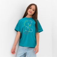 Футболка детская MINAKU "Gummy bear", цвет аквамарин, рост 104 см Футболка детская MINAKU "Gummy bear", цвет аквамарин, рост 104 см