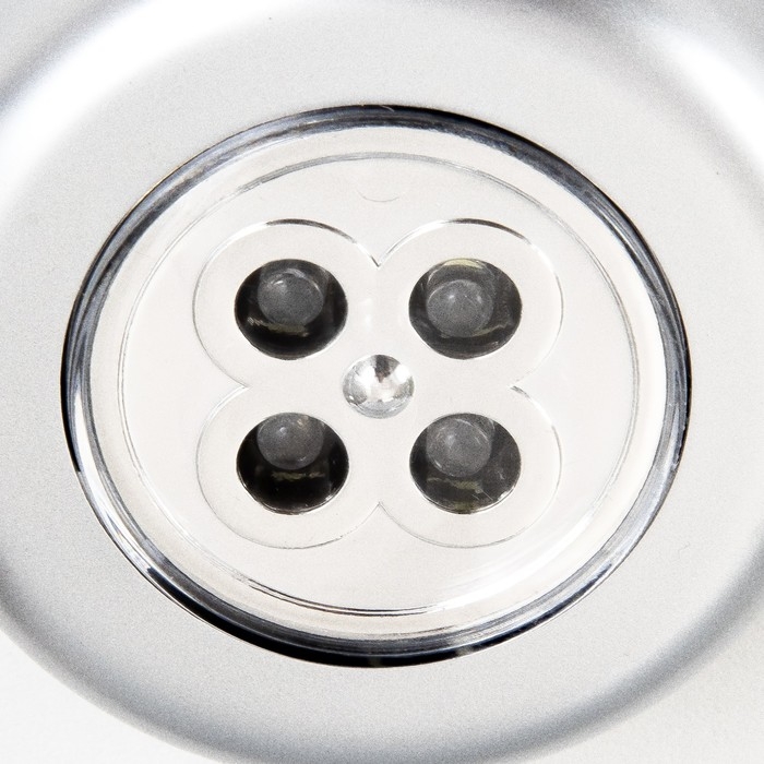 Светильник ночник Светильник ночник "Пушлайт" 4xLED 1,5Вт батарейки AAA 7см. серебро