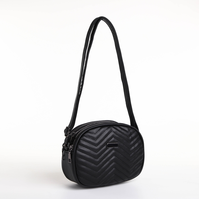 Сумка женская кросс-боди на молнии, цвет чёрный Сумка женская кросс-боди на молнии, цвет чёрный