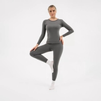 Термобельё женское Resport, комплект: лонгслив, лосины, размер M, серое Термобельё женское Resport, комплект: лонгслив, лосины, размер M, серое