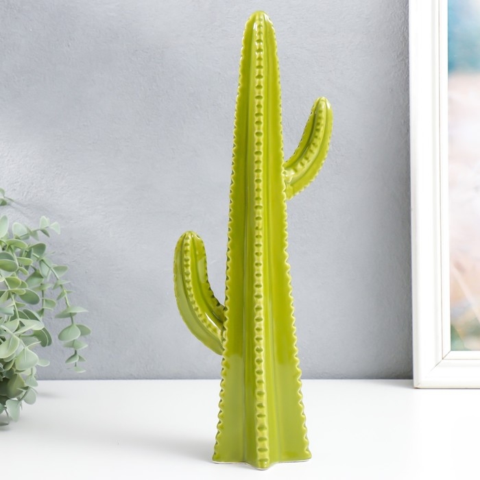 Сувенир керамика "Кактус Цереус" зелёный 6,3х12,5х34,5 см