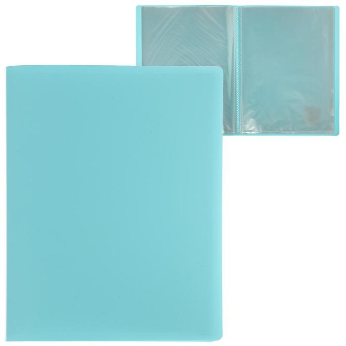 Папка А4 Calligrata, 60 прозрачных вкладышей, 500 мкм, бирюзово-голубой Папка А4 Calligrata, 60 прозрачных вкладышей, 500 мкм, бирюзово-голубой