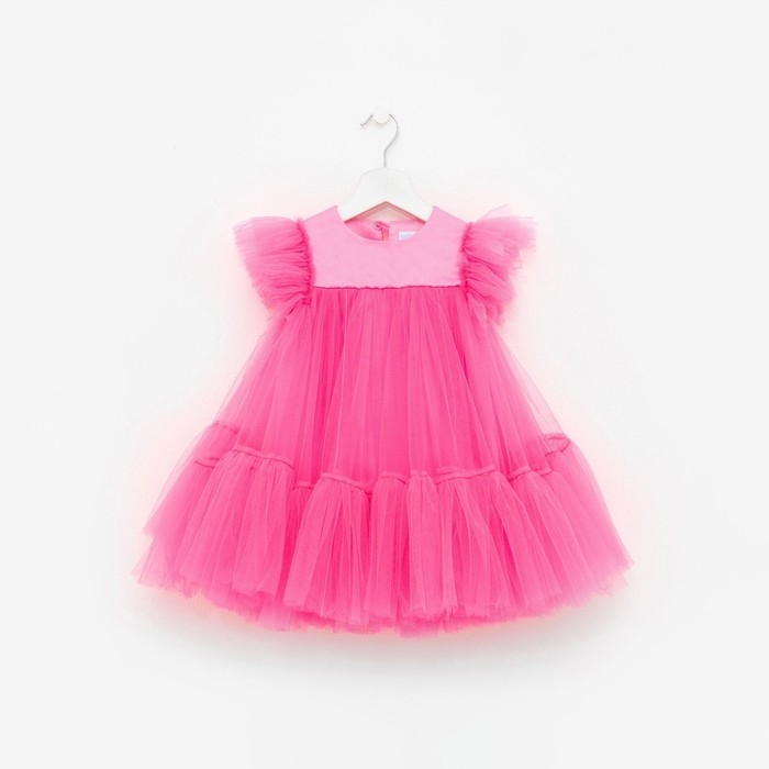Платье детское с пышной юбкой KAFTAN, рост 134-140, ярко розовый